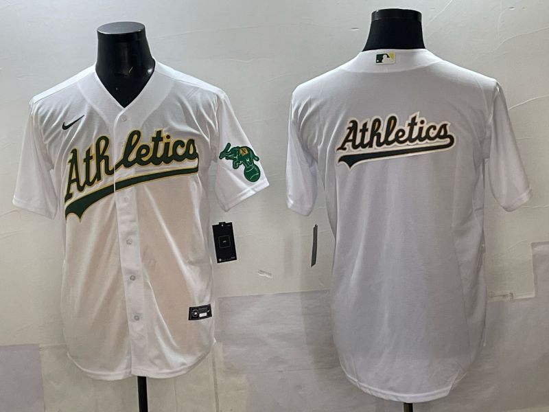 Men Oakland Athletics Blank White Nike 2025 MLB Jersey 02